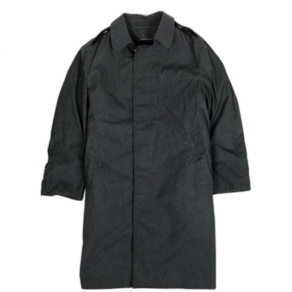 Vintage DLA Black All Weather Military Defense Logistics Trench Coat 40S Mens - Picture 1 of 8